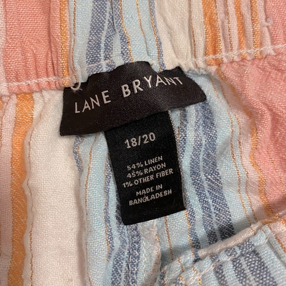 Lane Bryant Striped Linen Shorts Size 18-20 - Picture 3 of 5